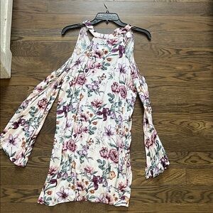 Forever 21 Floral Cold Shoulder Blouse - Pink and Purple